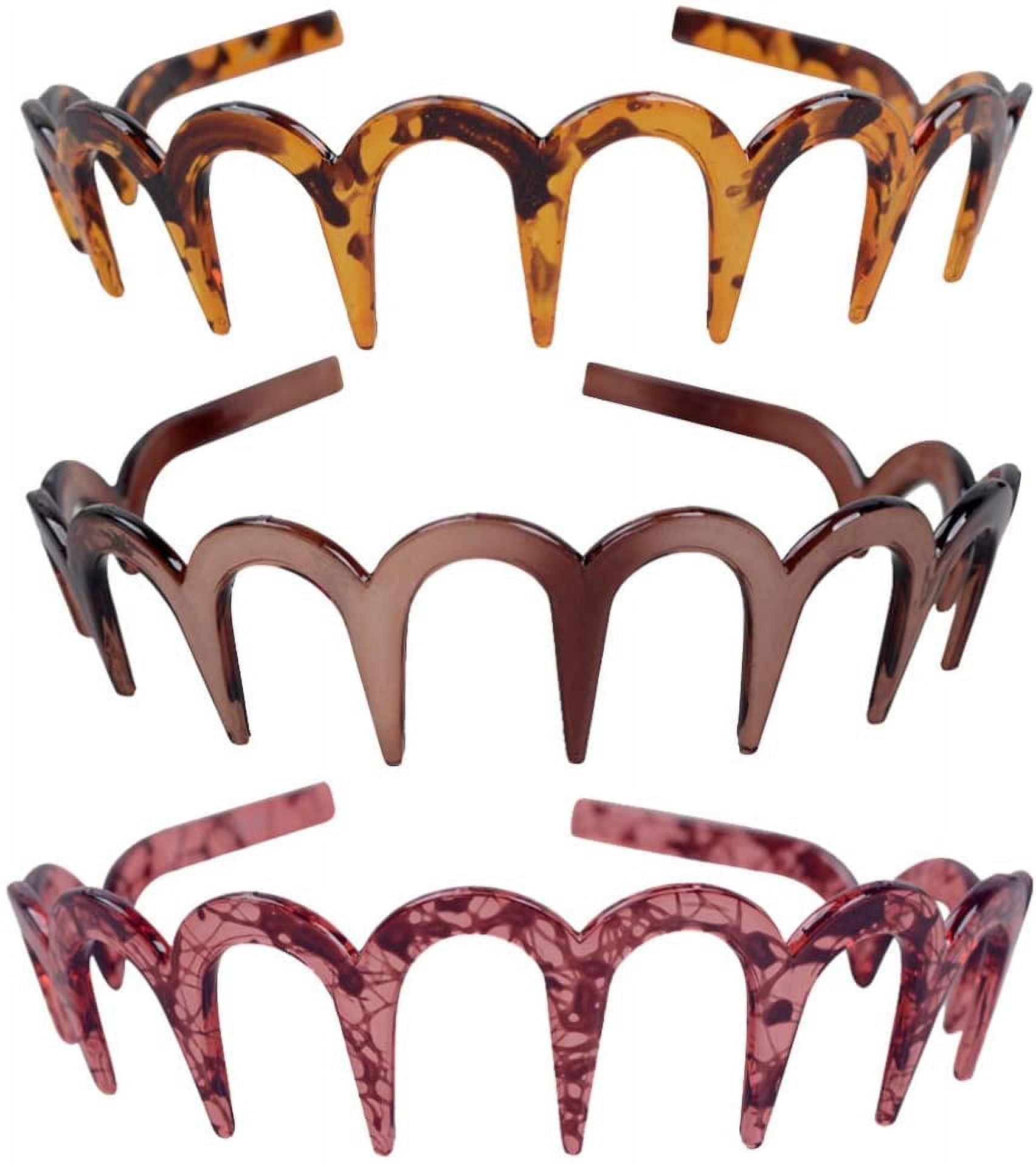 3Pcs Shark Tooth Headband Non Slip Teeth Head Comb Claw Hair Hoop Resin