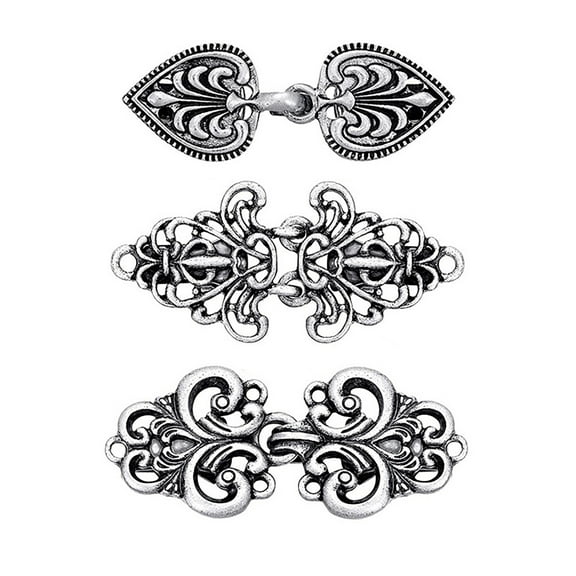 3Pcs Shawl Collar Clip Buttons Sweater Cardigan Clips Electroplated 3 Styles Shawl Closures Buckles Clothes DIY Supplies