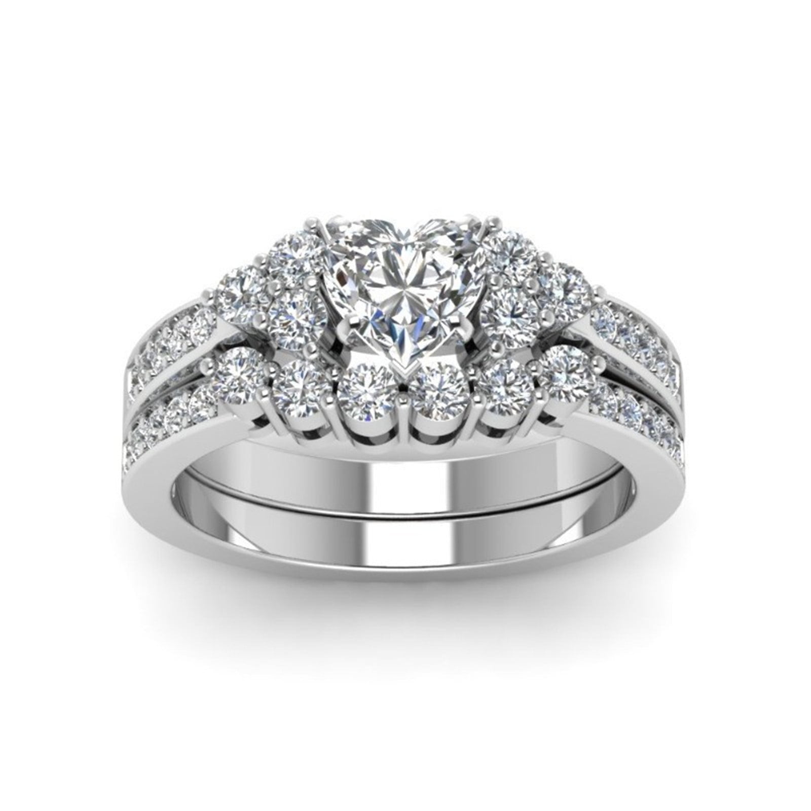 3Pcs Shiny Diamond Rings For Women, Fufafayo Diamond Rings for Women ...