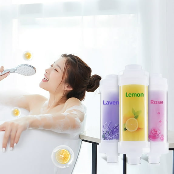 3Pcs Shower Filter under $5! Yrmaups Shower Filter with Essential Oils, Hard Water Filter for Showerhead, Element Removal Cartridge for Skin Hair Care, Aromatherapy Spa Experience