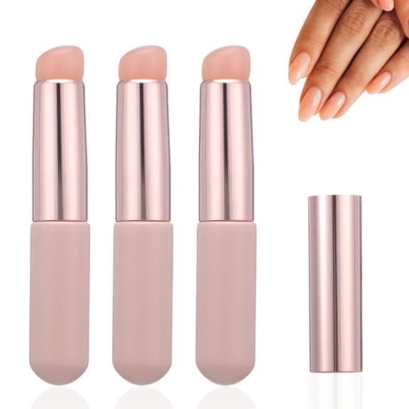 3Pcs Silicone Chrome Nail Powder Applicator, Chrome Applicator for Nails, Ombre Nail Brush, Chrome Nail Powder, Silicone Pen Soft Head Stamper Manicure Tool for Ombre, Chrome, French Nails, Beginners