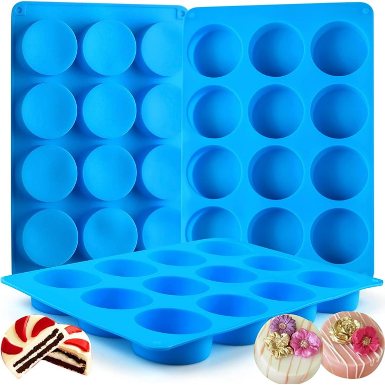 [2pack] 6-Large 3 Silicone Heart Molds for Valentine Baking Supplies |  Silicone Muffin Cups for Baking: Chocolate, Cookies | Heart Mold Cake  Silicone