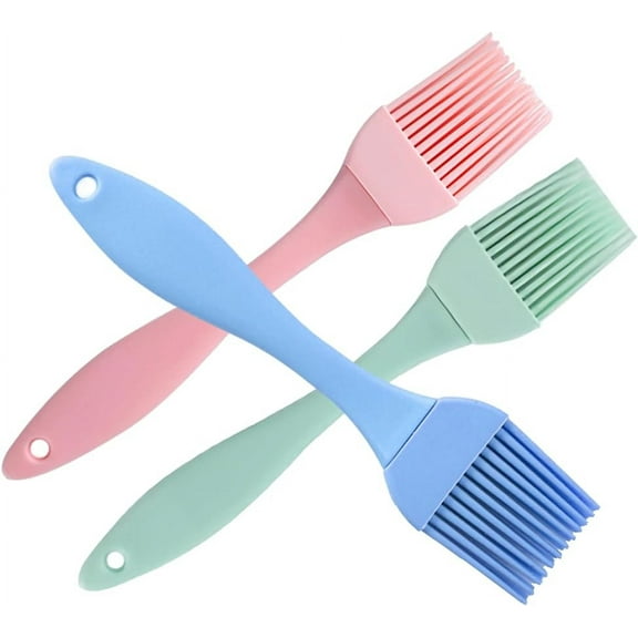 3Pcs Silicone Pastry Brush,Baking Brush,Basting Brush For Cooking, Kitchen Brush, Butter Brush,Food Furit Brush, For BBQ Salted Steak Fish,Easy to Clean,Happy Party Kitchen Gift