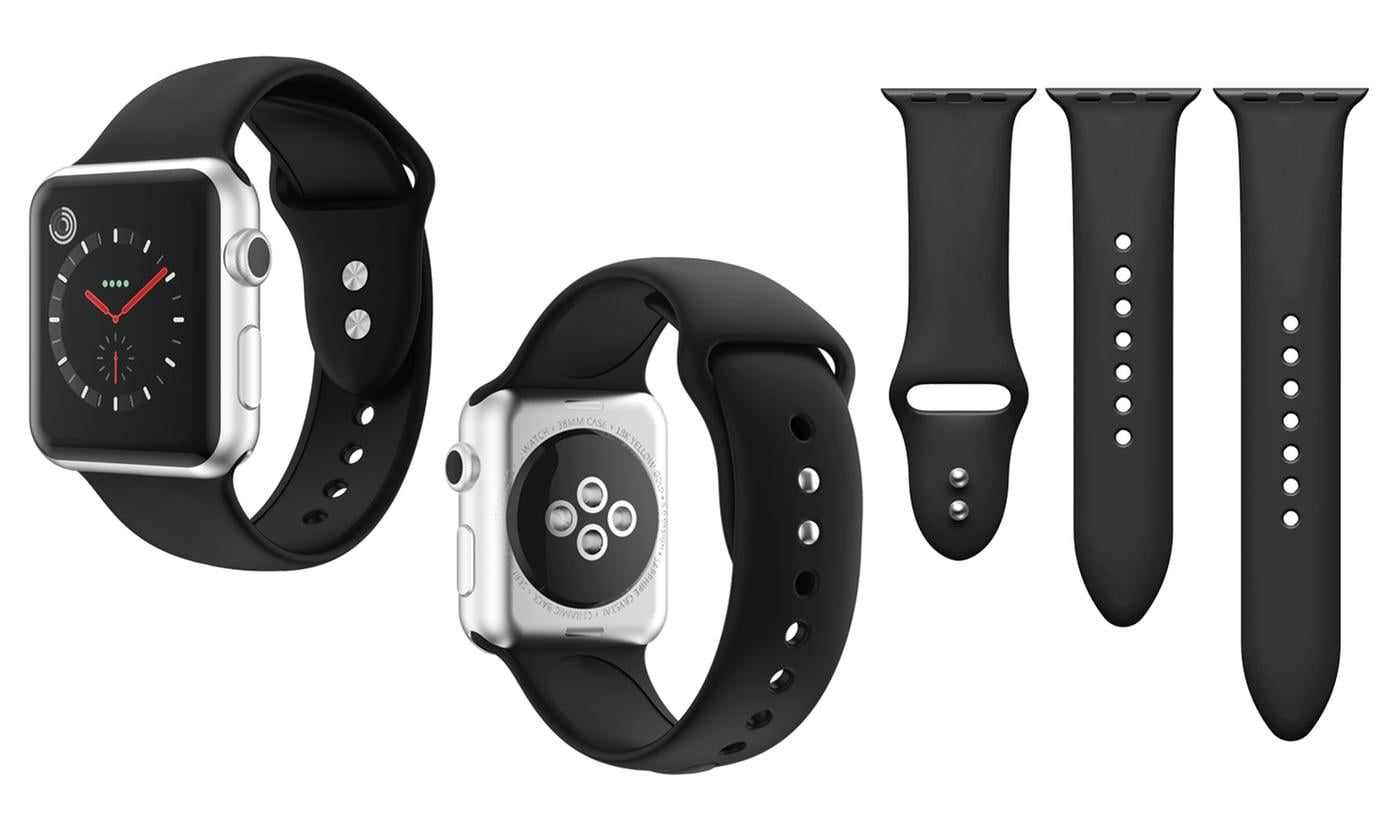 3Pcs Silicone Sport Replacement Watch Band for 38 40 41mm Apple