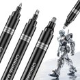 thumbnail image 1 of 3Pcs Silver Chrome Paint Markers, Metallic Reflective Pens for Waterproof Touch-Up, Model Repair, DIY Craft & Metal Coating, High-Gloss Mirror Finish, 1 of 7