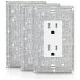 thumbnail image 1 of 3Pcs Silver Shiny Silver Rhinestones Wall Plates Light Switch Cover Decorative Outlet Cover Single Toggle Switch Plates And Outlet Covers, 1 of 5