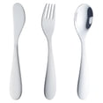 thumbnail image 1 of 3Pcs Silverware Sets, Knife, Fork & Spoon Flatware, 304 Stainless Steel Cutlery Utensil Set Mirror Polished Forks and Spoons, Dishwasher Safe, Utensil Set for Home and Restaurant(Silver,5.8x0.8"), 1 of 7