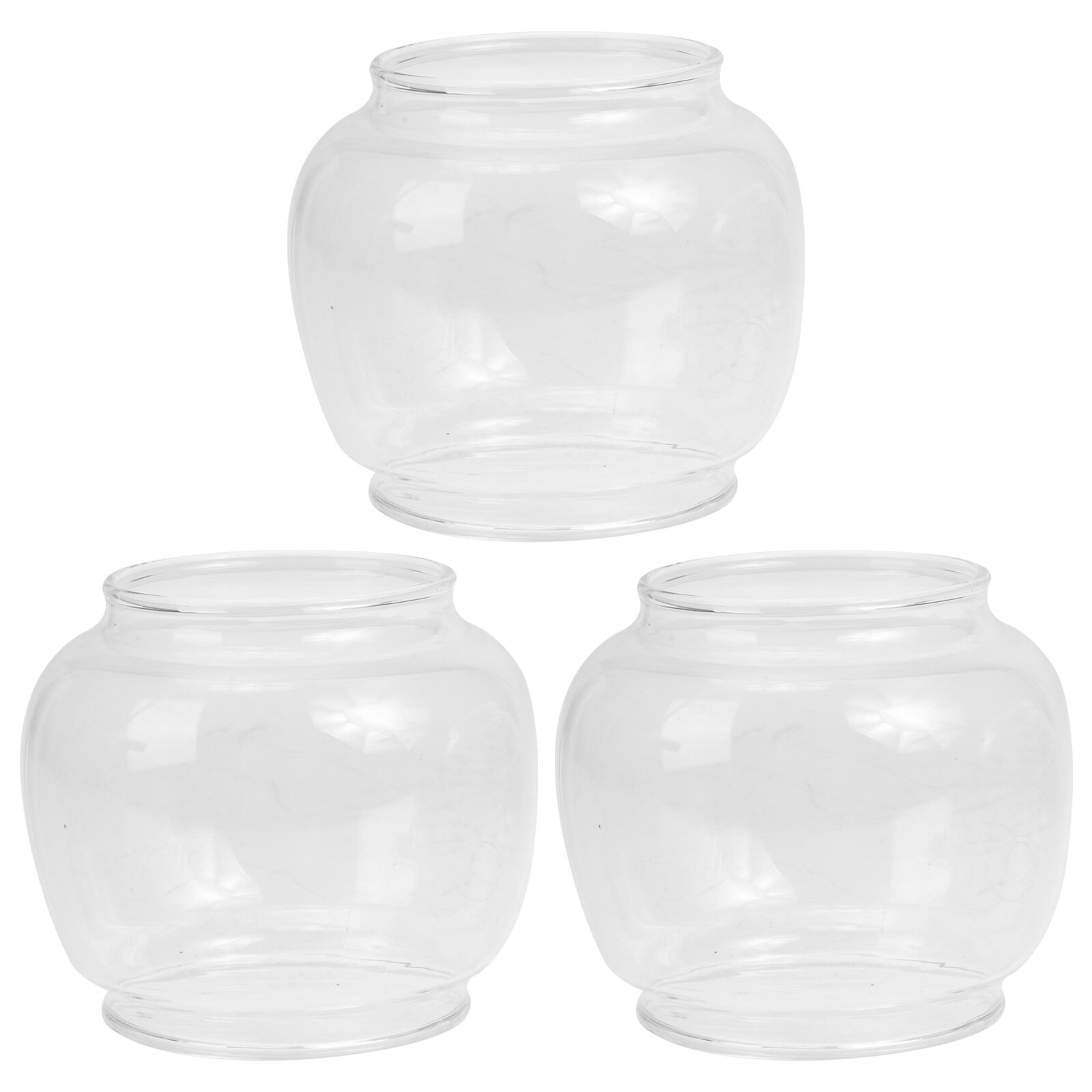 3Pcs Simple Oil Lamp Covers Glass Craft DIY Lamp Shades Retro Kerosene