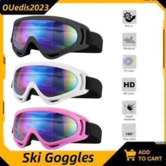 3Pcs Ski Goggles, Motorcycle Goggles, Snowboard Snow Goggles For Men Women Adult