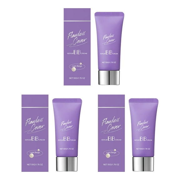 3Pcs Skin Hydrating BB Cream, Perfect Cover BB Cream, Nourishing Makeup Base Cream, Skin Tint, Tinted Moisturizer, Skin Care Foundation Makeup, UV Protection, 1.76 oz (Ivory Tint)