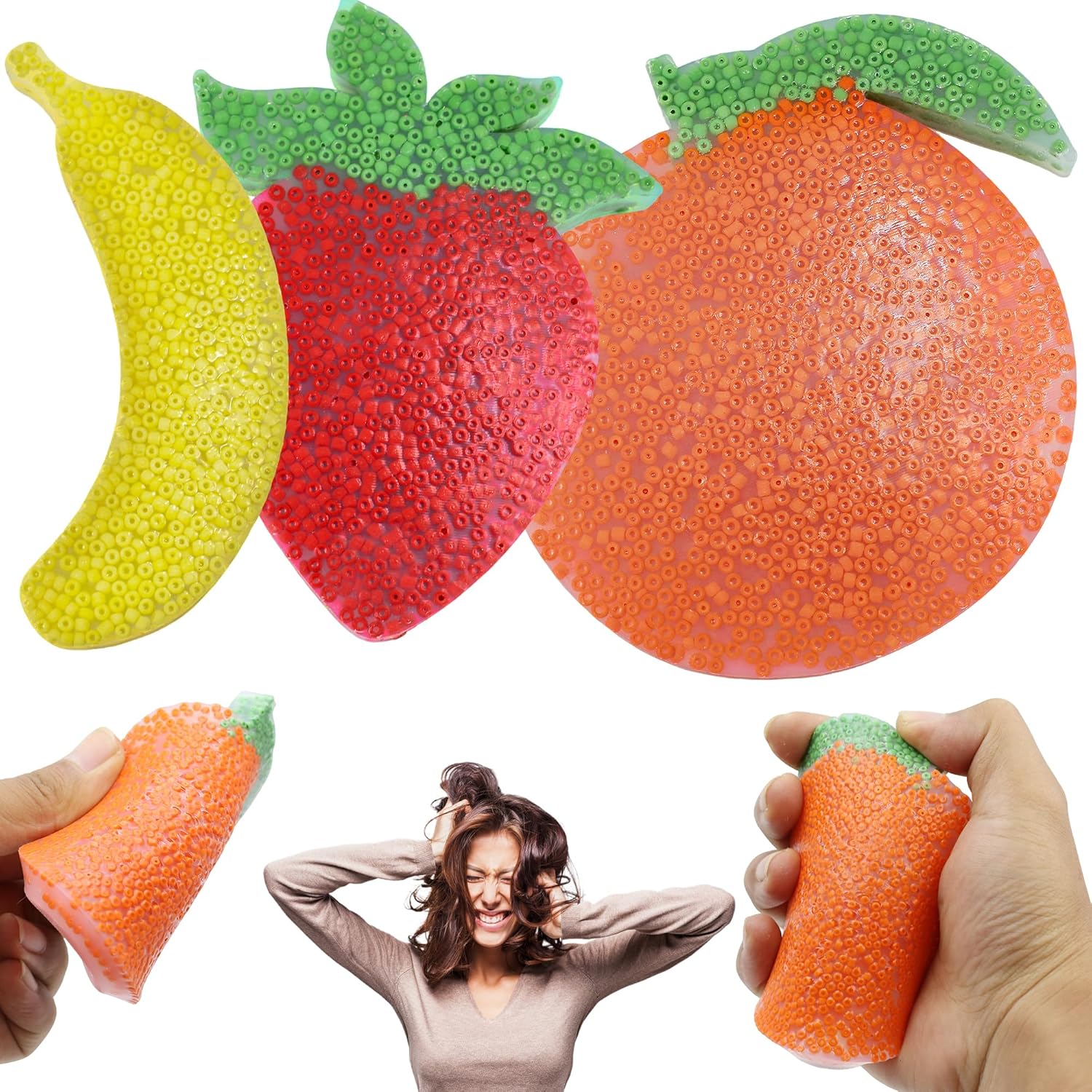 3Pcs Skin Picking Fidget Toys, Fruits Picky Pad, Silicone Sensory Pick ...
