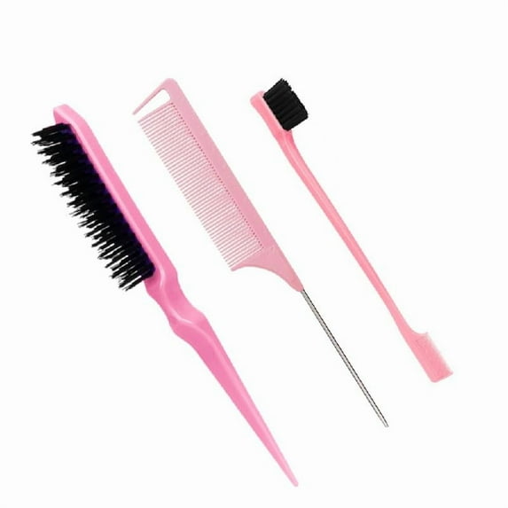 3Pcs Slick Back Hair Brush Edge Brush Hair Accessories Comb Rat Tail Comb