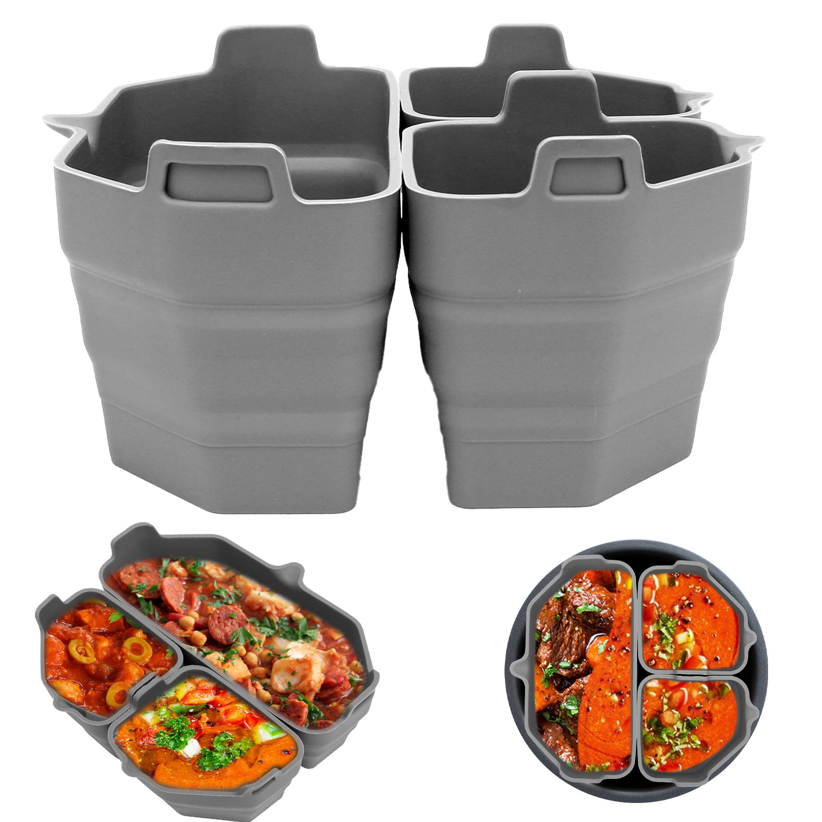 3Pcs Slow Cooker Divider Liner Reusable Slow Cooker Divider Insert