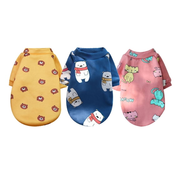3Pcs Small Dog Hoodie Sweaters, Dog Winter Clothes, Pet Hooded Sweatershirt Pullover, Dog Outfit Coat Apparel for Puppy Kittens D M
