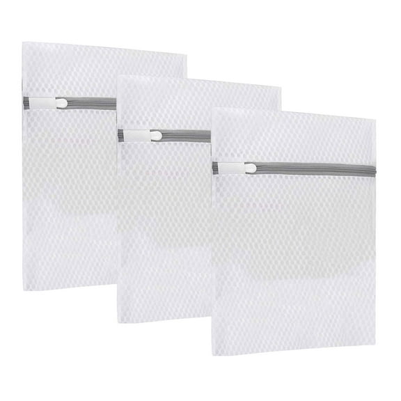 3Pcs Small Honeycomb Lingerie Bags Durable Honeycomb Mesh Laundry Bags for Delicates Mesh Laundry Bags for Washing Delicates, White Wash Bags for Socks, Bra, Mask, Baby Clothes 11.81x9.84 Inch, White