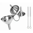 thumbnail image 1 of 3Pcs Stainless Steel Funnel with Cleaning Brush Large Medium Small Funnel, 1 of 13