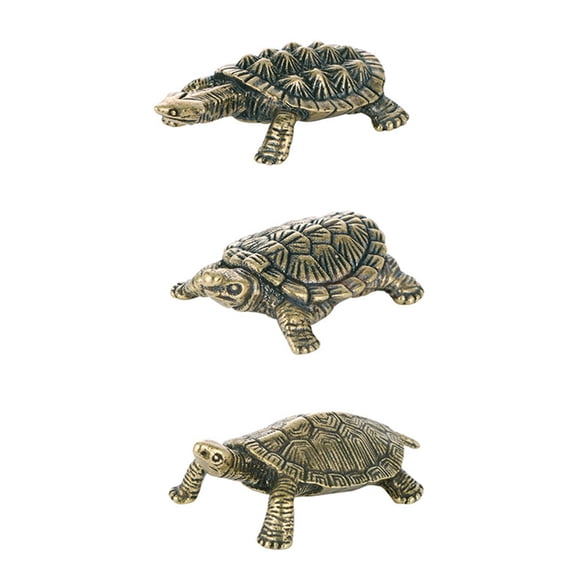 3Pcs Small Tortoise Statues Lovely Turtle Home Desktop Decoration