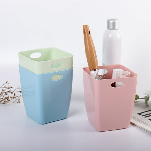 3Pcs Small Trash Can, Kadlawus Small Trash Can, Mini Waste Bin for Desktop, Lidless Trash Can for Bedroom, Office Trash Bin for Paper, Compact Garbage Can for Bathroom, Home and Car