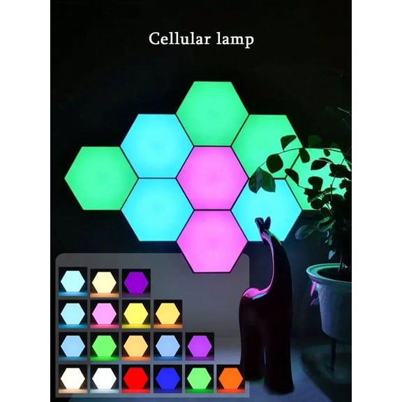 3Pcs Smart Quantum Lamp LED Honeycomb Nightlight RGB Touch Control for Gaming Desk Bedroom Romantic Atmosphere Decor Hexagon Wall Light
