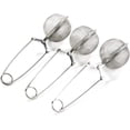 thumbnail image 1 of 3Pcs Snap Ball Tea Strainer with Handle for Loose Leaf Tea and Mulling Spices Stainless Steel Strainer Perfect Pincer Tea Ball Infuser Tea Filter Tong, 1 of 5