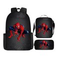 thumbnail image 1 of 3Pcs Spider Pattern School Backpack Set with Lunch Bag and Pencil Case for High School Students Superhero Large Capacity Hero Comic Web Travel Daypack Heavy Duty Rucksack, 1 of 5