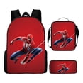 thumbnail image 1 of 3Pcs Fashionable Superhero Style Backpack Kit for Teens with Spider Lunch Tote and Pencil Holder Large Capacity Lightweight Schoolbag for Travel and Classroom Use, 1 of 5