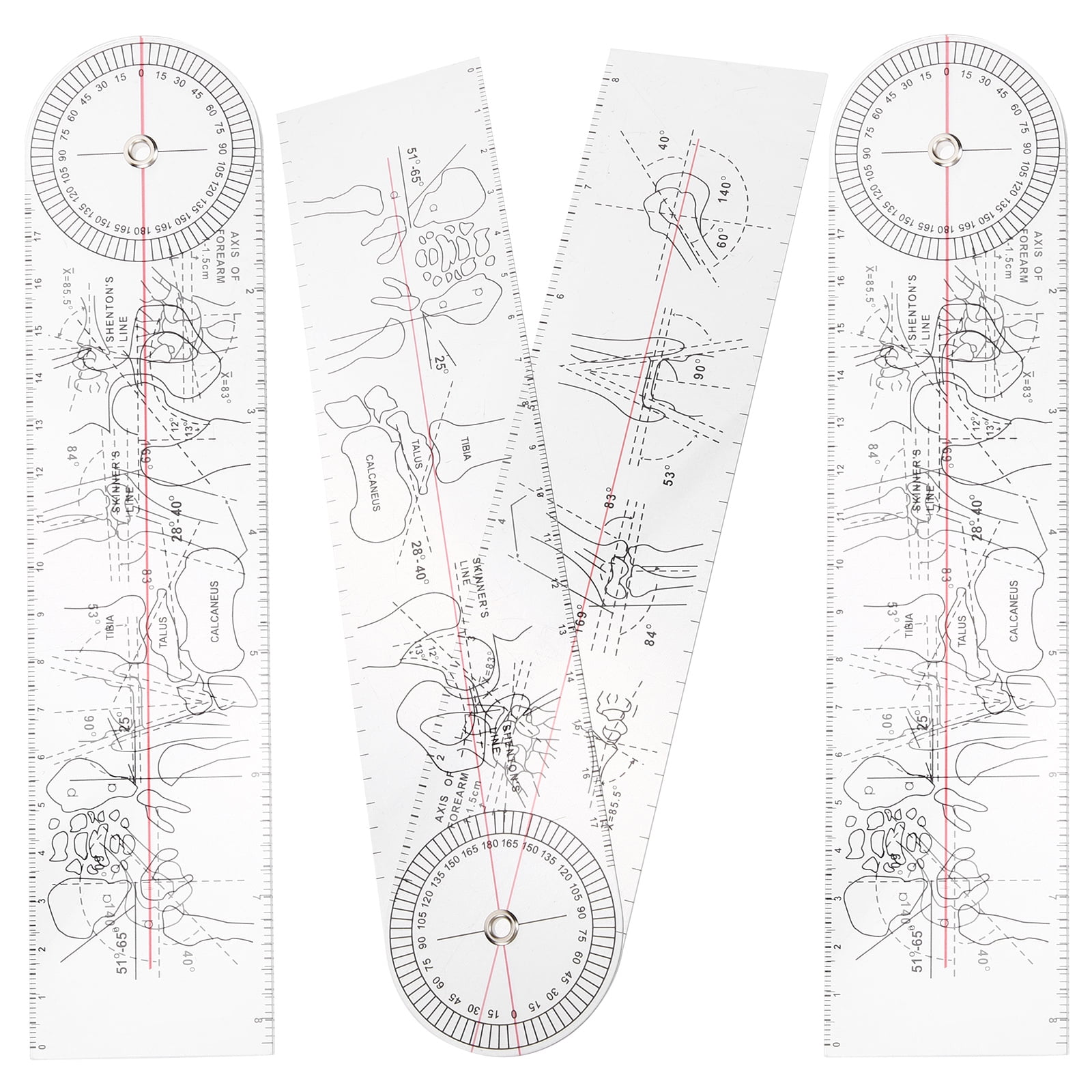 3Pcs Spinal Goniometer Angle Ruler Professional Medical Therapy Angle ...
