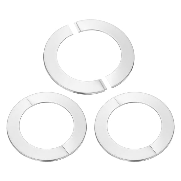 3Pcs Split Flange Self Adhesive Round Escutcheon Plate Stainless Steel Wall Hole Decor Cover 0.24" Height for 4.02" Dia Pipes Toilet Drain Faucet