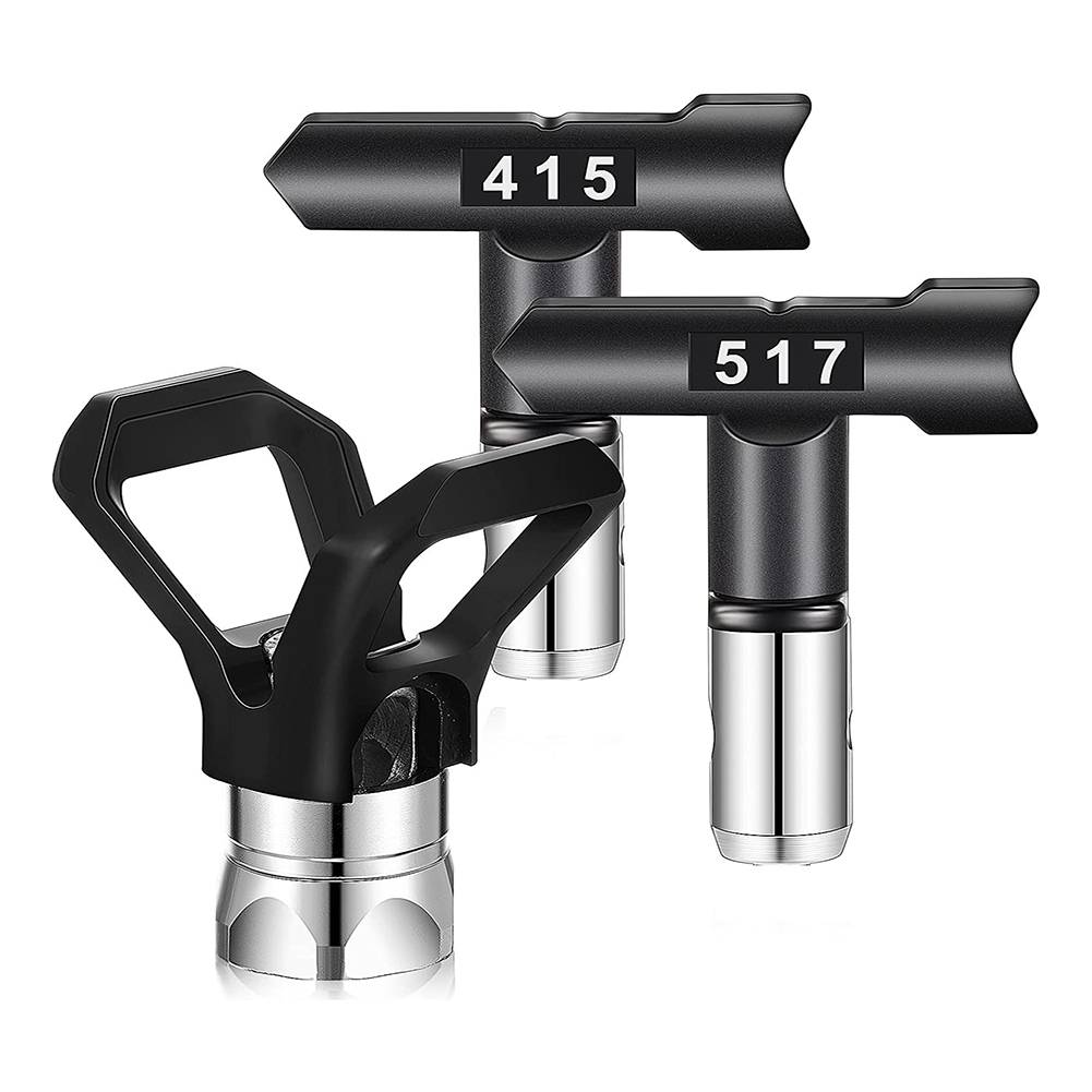 3Pcs Spray Tips Airless Paint Spray Sprayer Tip Guard Black Spray Paint