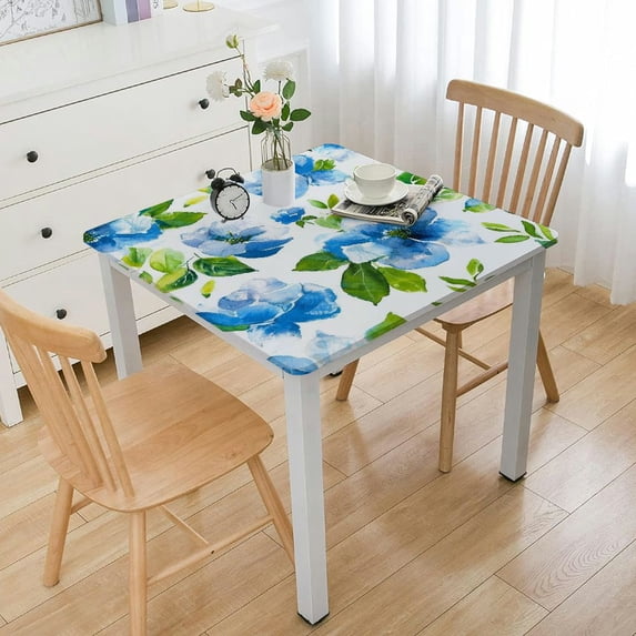 3Pcs Spring Floral Tablecloth, Blue Wildflower Plastic Disposable Tablecloth Rectangle Table Covers for Spring Summer,Easter,Wedding,Tea Party Supplies and Decorations,