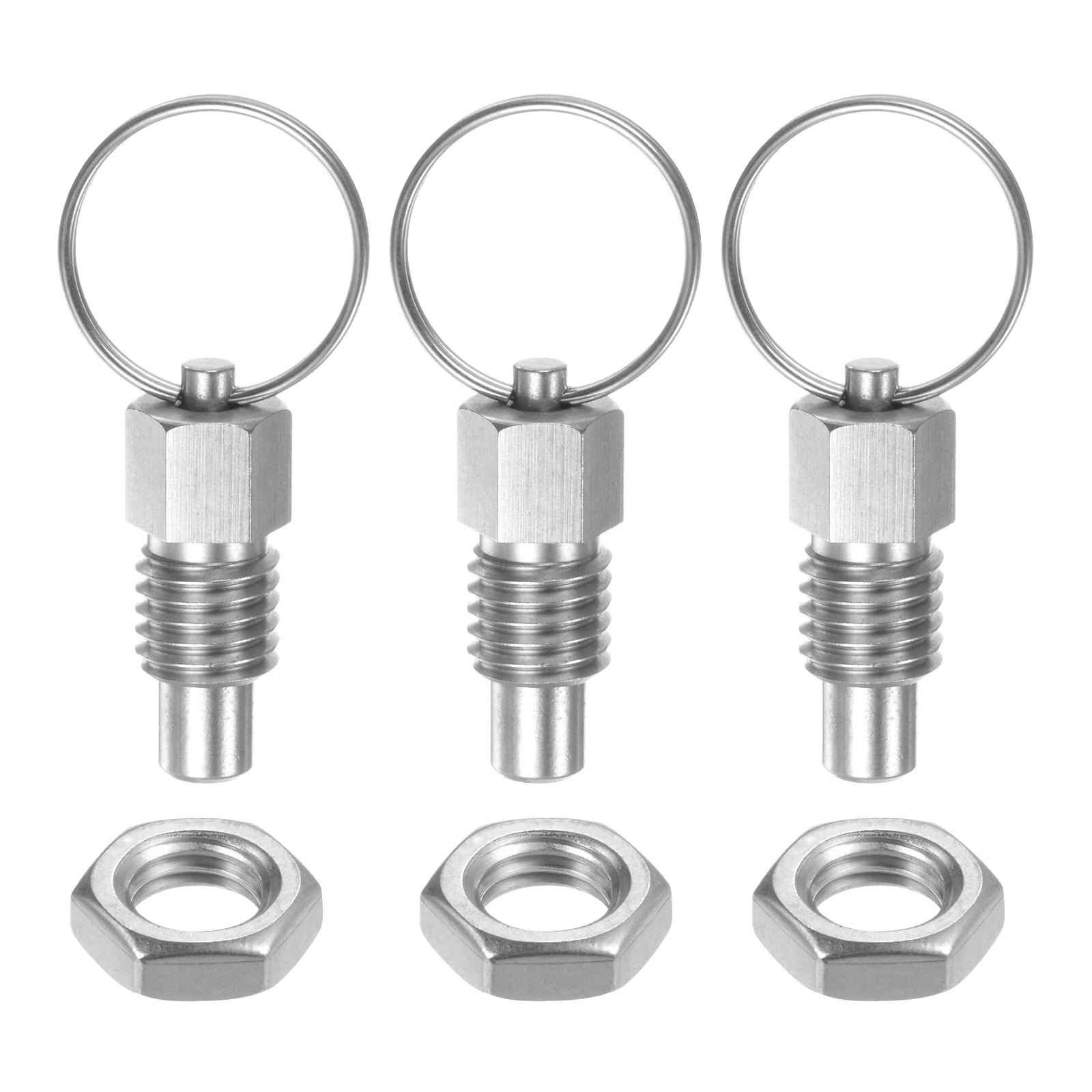 3Pcs Spring Plunger 7 16 14 Thread Size With Pull Ring Flat Head 3Pcs Spring Plunger 7 16 14 Thread Size With Pull Ring Flat Head