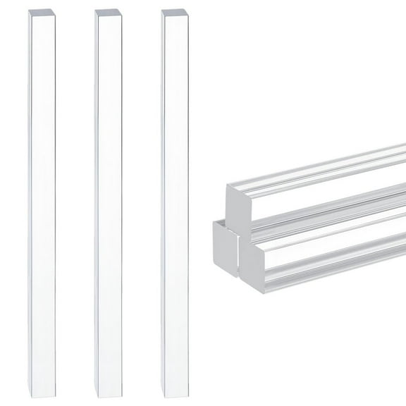 3Pcs Square Acrylic Rods Solid Clear Dowel Rods Sticks 10x0.6x0.6 Inch Column Bar Stick Model Making for Wedding Party Cake DIY Crafts Gardening Decorations Handwork Supplies Clear DIY