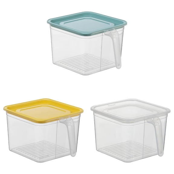 3Pcs-Square Food Storage Containers with Lids Dough Proofing Bucket Commercial Polycarbonate Containers with Scale Clear Airtight Cereal for Pantry Home Restaurant (Green)
