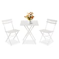 thumbnail image 1 of 3Pcs Square Patio Bistro Set, Folding Patio Bistro Table and Chairs Set of 2, Outdoor Patio Furniture Set, Metal Structure, No Assembly Need, for Balcony Yard Garden, 1 of 1