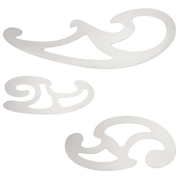 3Pcs Stainless Steel Cloud French Curve Ruler Multi-Function Geometric Drawing Painting Stencils Templates Tools for Engineering