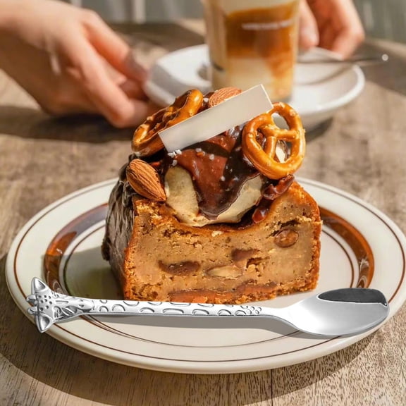 3Pcs Stainless Steel Dessert Spoons! Yrmaups Personalized Giraffe Heavy-Duty Mixing Spoon, Cake and Ice Cream Spoon for Baking, Coffee, Kitchen