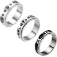 thumbnail image 1 of 3Pcs Stainless Steel Fidget Spinner Ring for Women Men Wedding Band Rings Set Anxiety Stress Relieving, 1 of 6