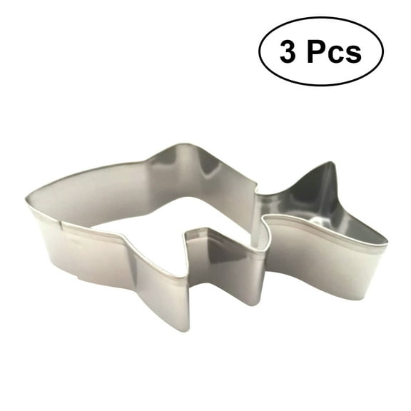 WRITWAA 3Pcs Stainless Steel Cookie Cutters Set Fish Shape for Kitchen Baking and Pastry Making