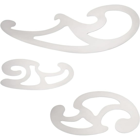 3Pcs Stainless Steel French Curve Ruler Drafting Drawing Template Tool Multi-Function Comic Template Tool Set for Professional Pattern Making Drawing Ruler for Drawing Woodworking