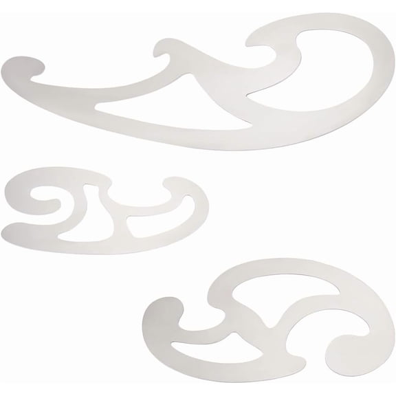 3Pcs Stainless Steel French Curve Ruler Drafting Drawing Template Tool Multi-Function Comic Template Tool Set