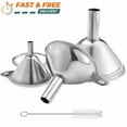 thumbnail image 1 of 3Pcs Stainless Steel Funnel Kit For Food Packaging Portable Funnel Kitchen Tools, 1 of 6