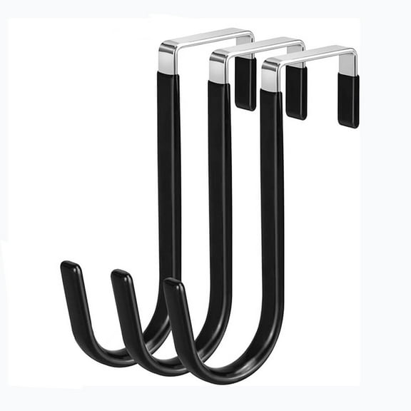 3Pcs Stainless Steel Hooks With Anti-Slip Coating, No Drill Installation And Strong Load Bearing For Door, Kitchen, Bathroom And Bedroom Storage, 5.91X2.76X0.79In 0.33Lb
