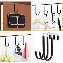 3Pcs Stainless Steel Hooks,Over The Door Hooks No Drill,Anti Slip Heavy Duty Hanger,for Kitchen Bathroom Bedroom,Towel Coat Bag Hook,Strong Load Bearing Organizer