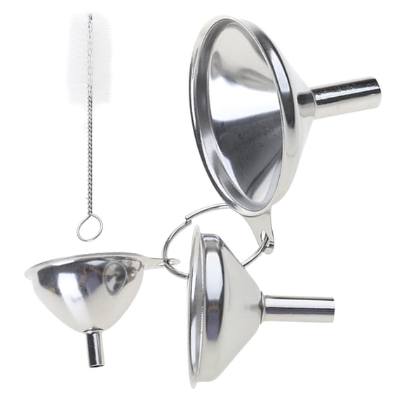 3Pcs Stainless Steel Kitchen Funnel Set Grade Metal Small Funnel Oil Spill Tool for Filling Bottles Enduring