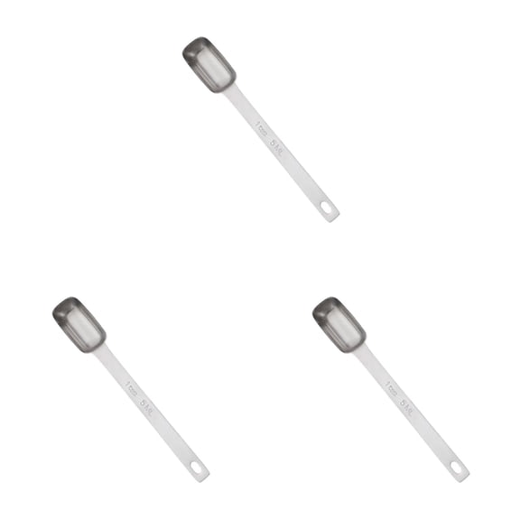 3Pcs Stainless Steel Measuring Spoons, 1 Tsp 5mL Long Handle Measuring Scoops, Precision Kitchen Utensils for Baking, Cooking, Seasoning & Meal Prep, Light Ashy