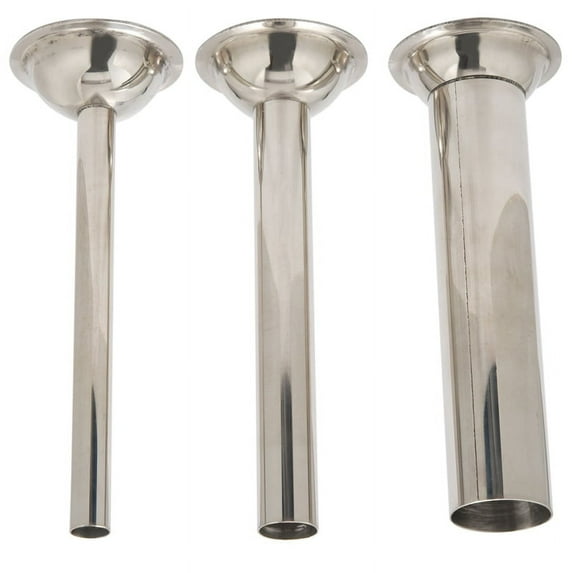 3Pcs Stainless Steel Sausage Stuffer Filling Tubes Funnels Nozzles Spare Parts Filler Tube, Base Diameter:58mm