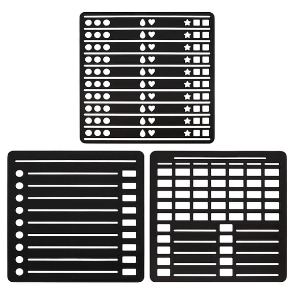 3Pcs Stainless Steel Sticky Note Template Square Black 75.5x75.5x1mm for making