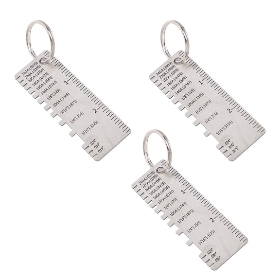3Pcs Stainless Steel Thickness Gauge Set for Metal Sheet Wire Welding Thickness Measuring Inspection Tool 8x4x2 inches