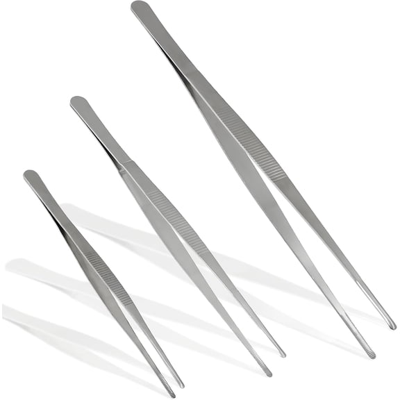 3Pcs Stainless Steel Tweezer Set (8" 10" 12")