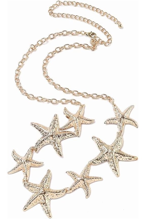 3Pcs Starfish Waist Chain Belt Gold Metallic Seashell Belly Chains Boho Metal Sexy Ocean Summer Beach Bikini Star Body Jewelry